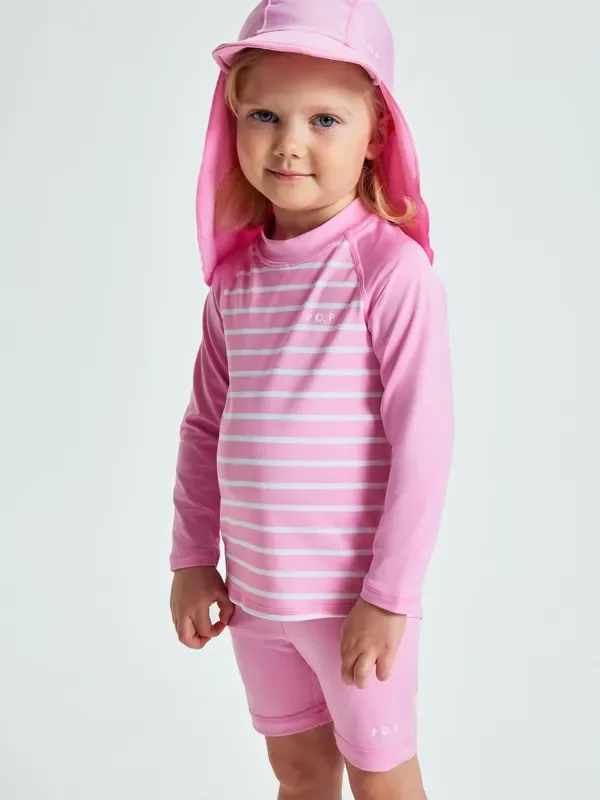 Polarn O. Pyret Pink Striped Sunsafe UV Rash Vest