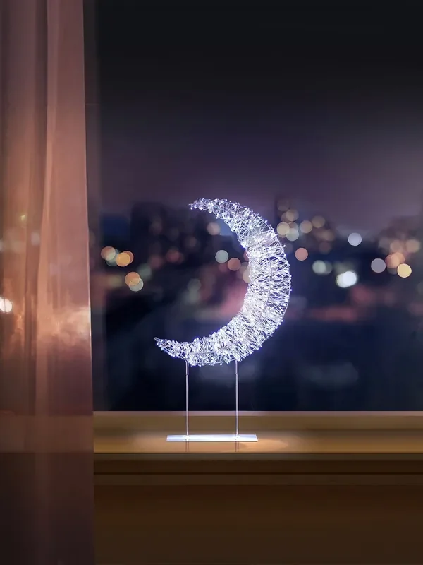 Premier Decorations Ltd 45cm Table Top Crescent Moon with 720 LED