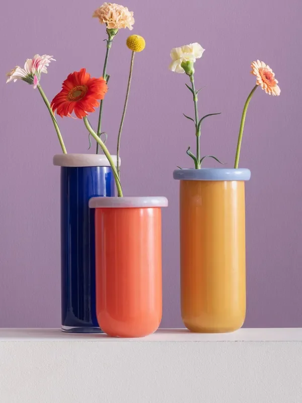 Present Time Bright Orange M Plegado Vase