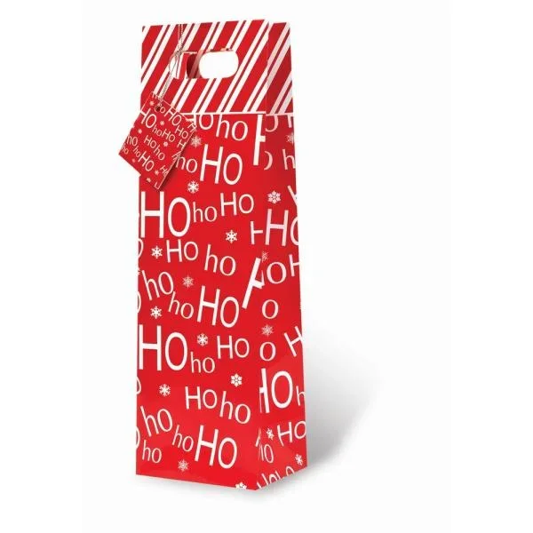 Printed Paper Wine Bottle Bag – HoHoHo