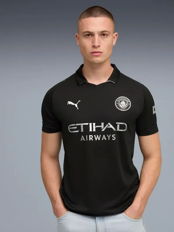 Puma Black Mens Manchester City 25/26 Away Football Shirt