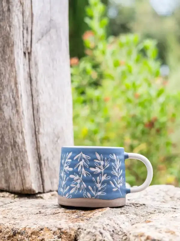 Purer Home X Eden Project Set of 4 Blue Olives Print Mugs