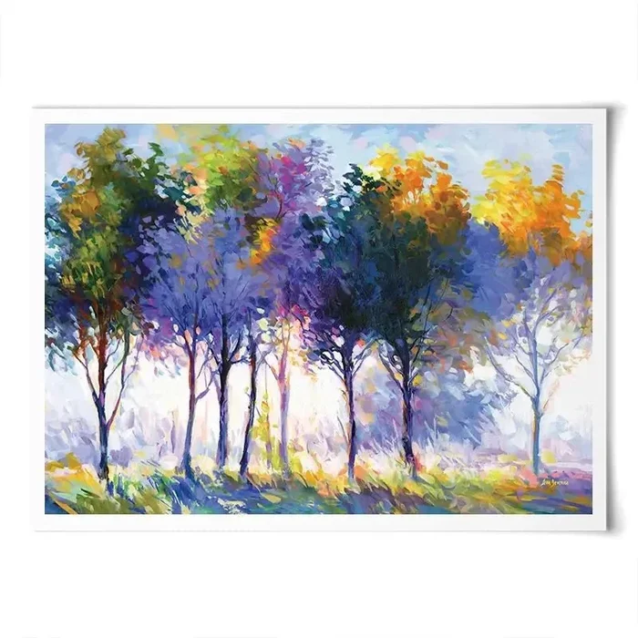 Radiant Trees In The Glowing Morning Art Print