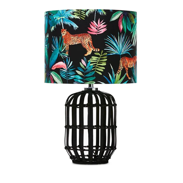 Rattan Black Table Light