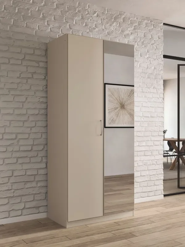 Rauch Champagne Cameron Wood and Mirror Semi Fitted Double Wardrobe