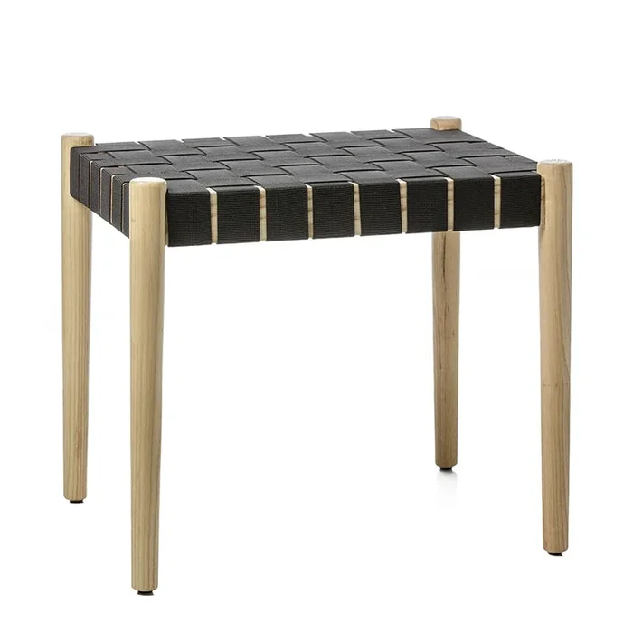 Ravello Woven Single Stool Ash & Black