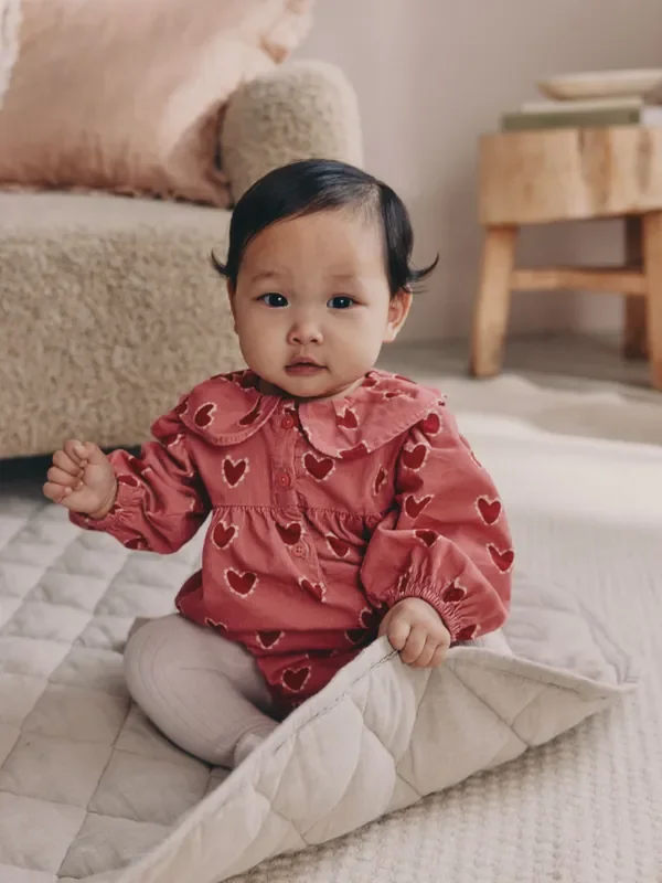 Red/Pink Heart Baby Bloomer Rompers Set 2 Piece with Tights (0mths-3yrs)