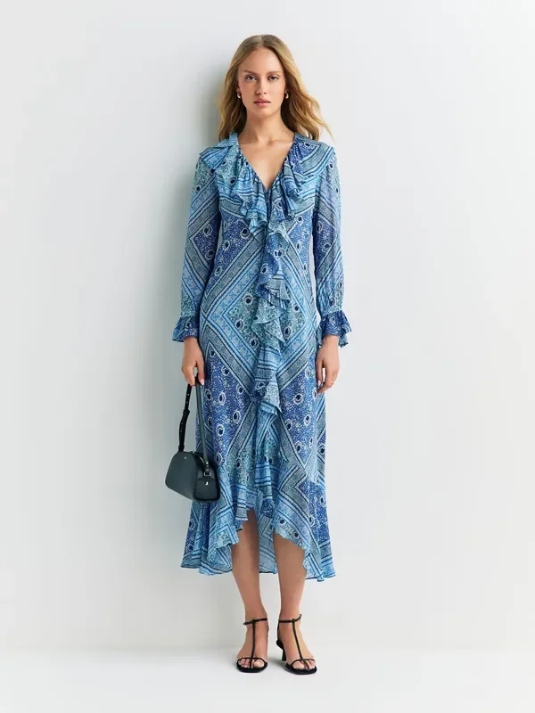 Rixo Blue Boho Gracye Dress Seasons