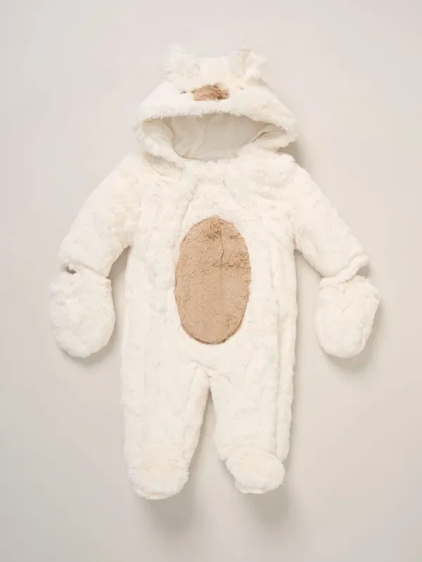 Rock-A-Bye Baby Boutique White Bear Pramsuit