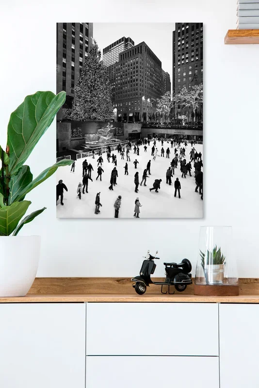 Rockerfeller Center Skaters Canvas Wall Art