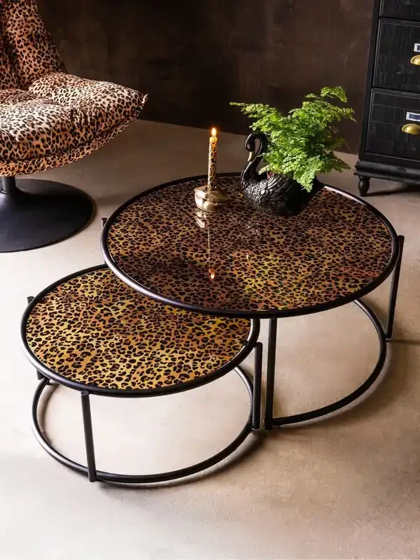 Rockett St George Leopard Print Coffee Nest