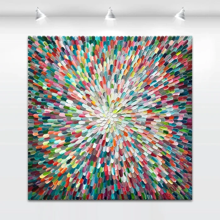 ‘Sanctum universum II’ – 40×40″ – COMMISSION (2020) Acrylic painting by Tatiana Georgieva