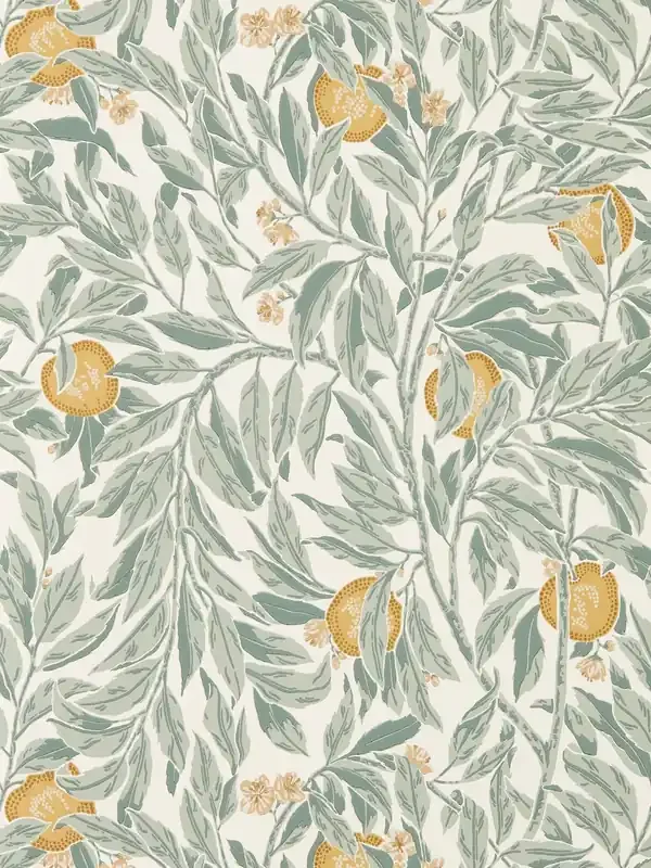 Sanderson Golden Knot and Sage Highgrove Wallpaper 10M Ancient Apple Orchard