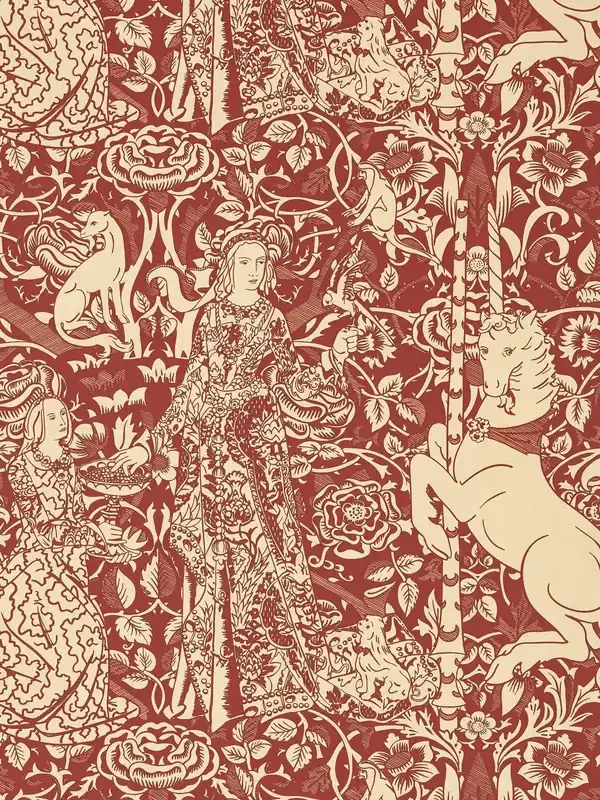 Sanderson Madder Parchment Aurelia`s Grail X Giles Deacon Wallpaper