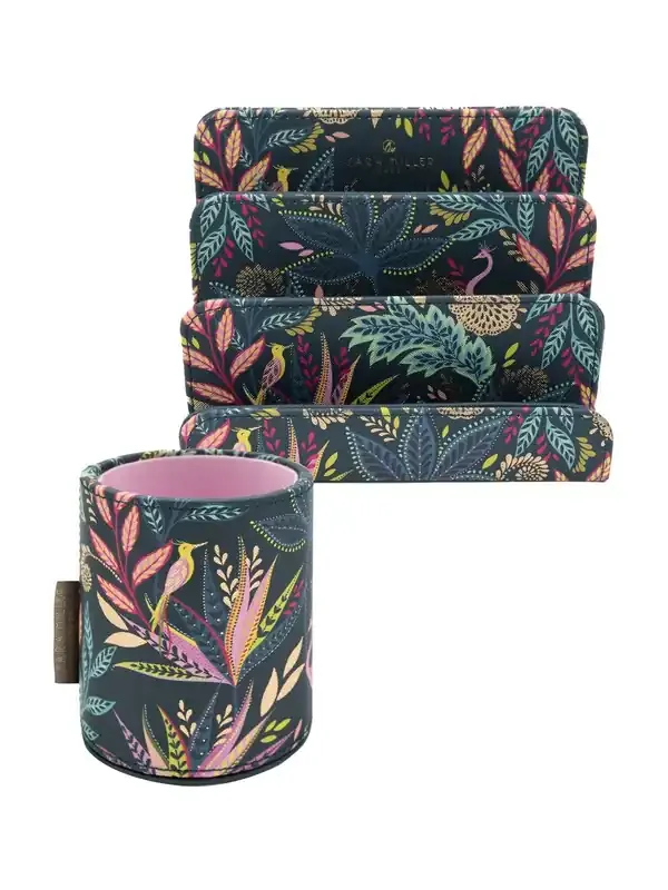 Sara Miller Navy Blue Savannah Pen Holder & Letter Organiser Rack