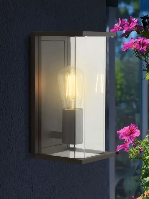 Searchlight Dark Grey and Clear Nairobi Outdoor Wall Light