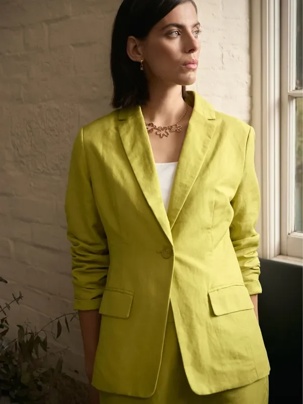 Seasalt Cornwall Green Erica Linen Blend Blazer