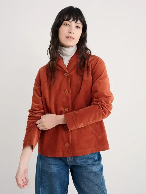 Seasalt Cornwall Orange Brightwork Cut Cord Jacket