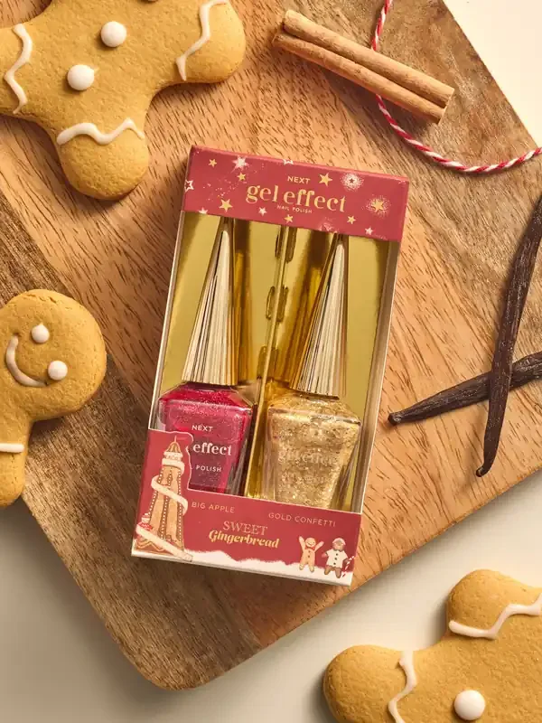 Set of 2 Sweet Gingerbread Gel Effect Nail Polish Gift Set