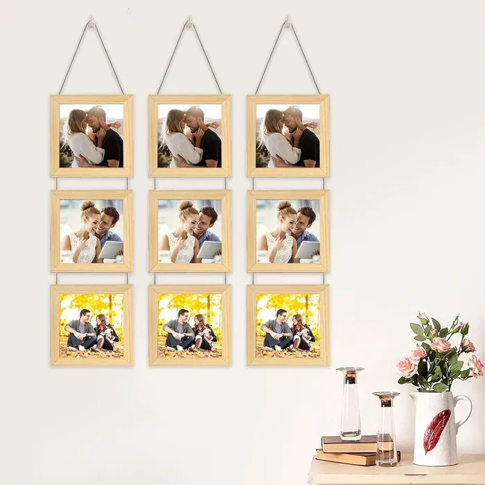 Set of 4 Hanging Picture Frame For Home and Office Decoration (Size 5″x5″ )