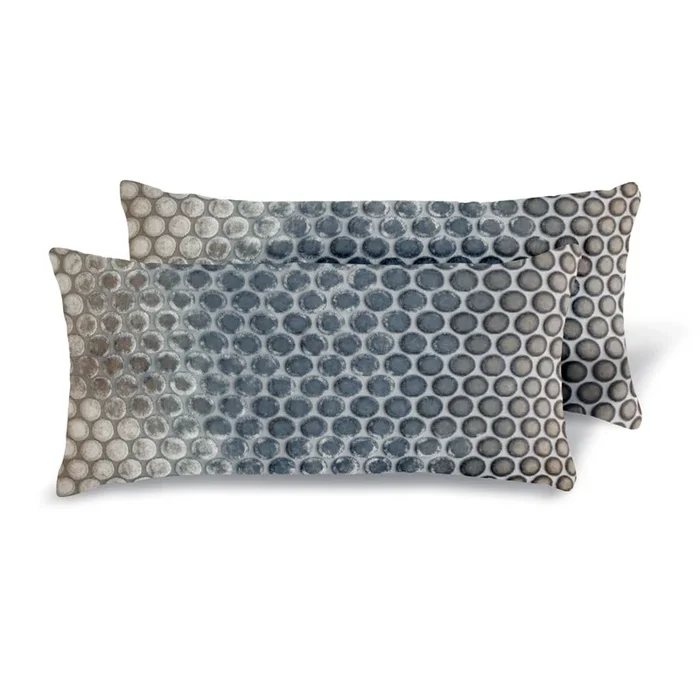Set of Two Dots Mini Velvet Pillows – Gunmetal