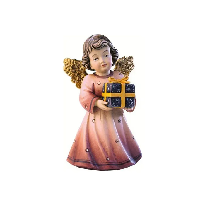 Sissi Angel with Gift – Hand Carved Wooden Angel Figurine