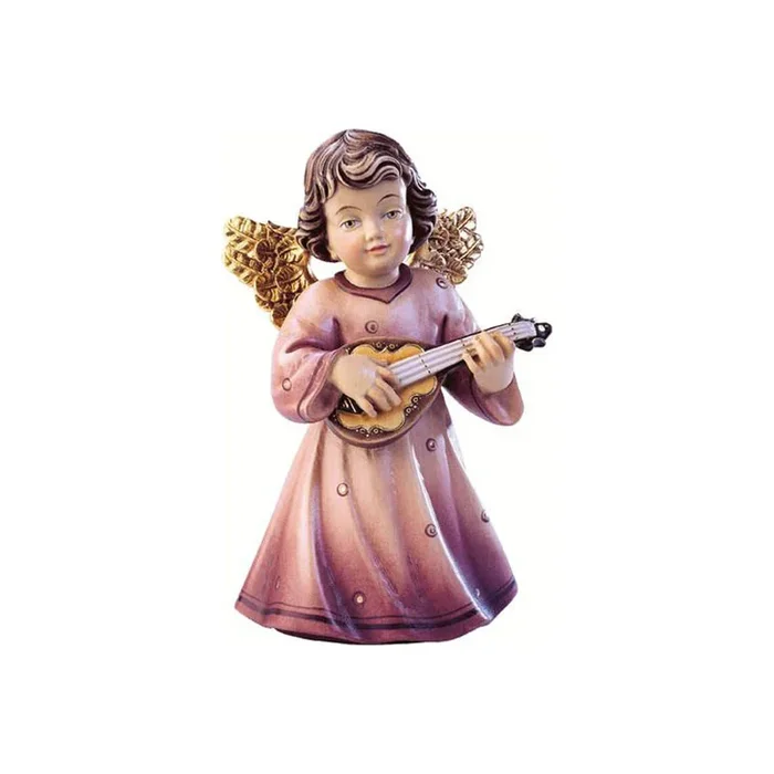 Sissi Angel with Mandolin – Hand Carved Wooden Angel Figurine
