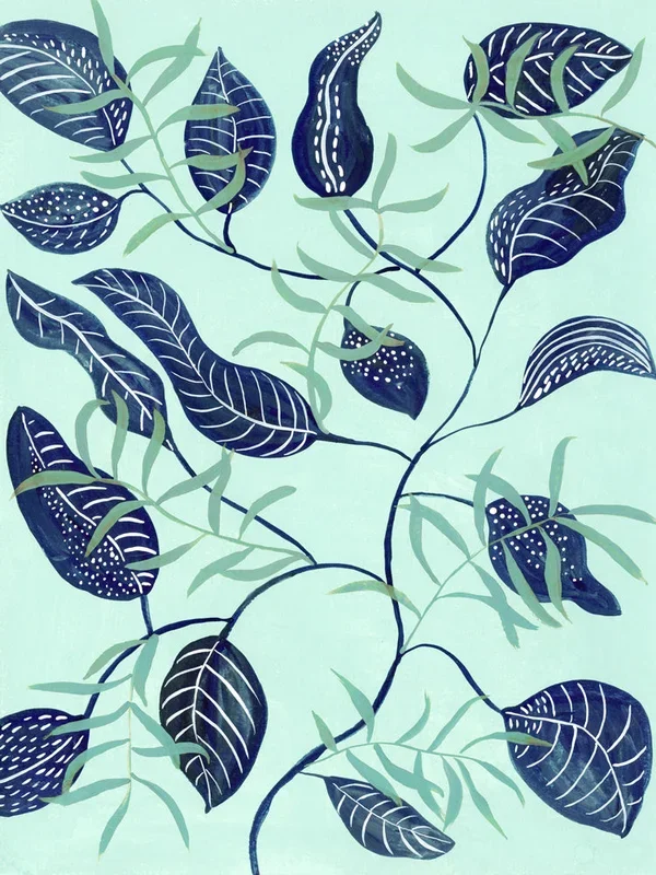 Soft Navy Leaves