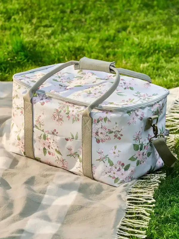 Sophie Allport Off White Blossom Floral Picnic Bag