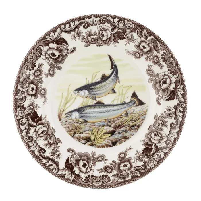 Spode Woodland Dinner Plate, King Salmon
