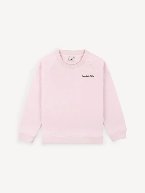 Sporty & Rich Pink Kids Eat More Veggies Sweattop Seasons