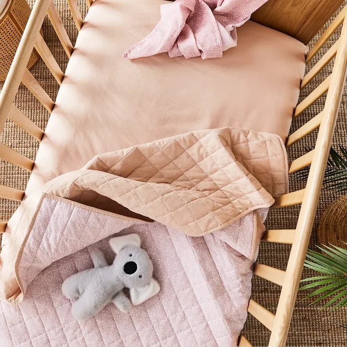 Stonewashed Cotton Baby Nude Fitted Sheet Pack of 2