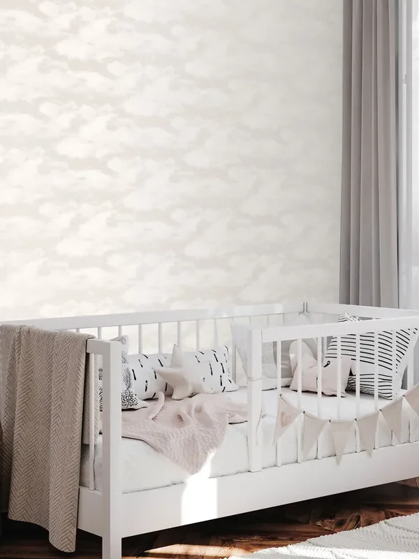 Style Sisters Beige Cloud Iridescent 10M Wallpaper
