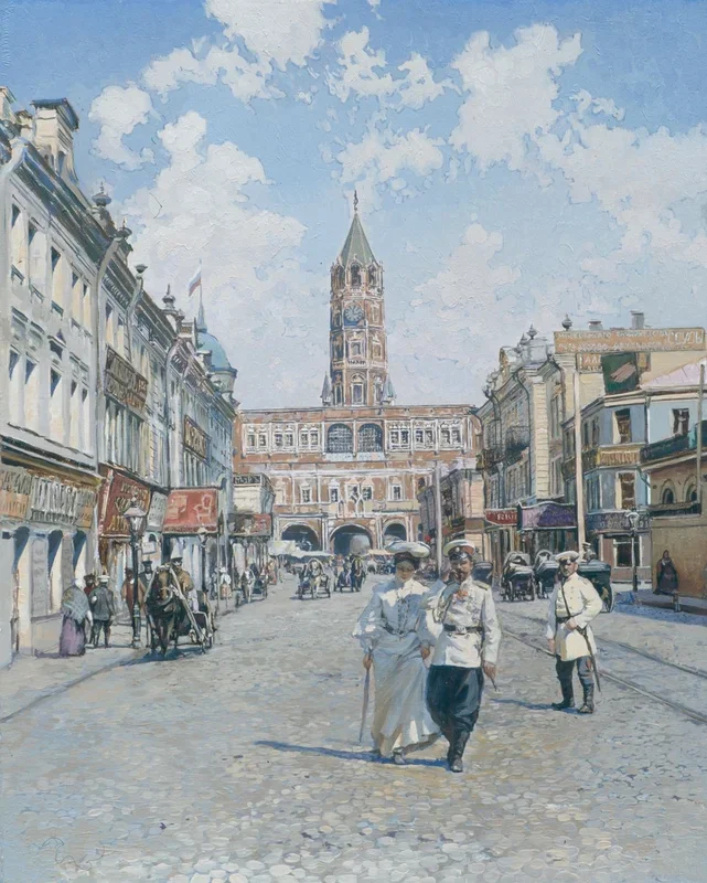 Sukharev Tower (2006) Oil painting by Simon Kozhin