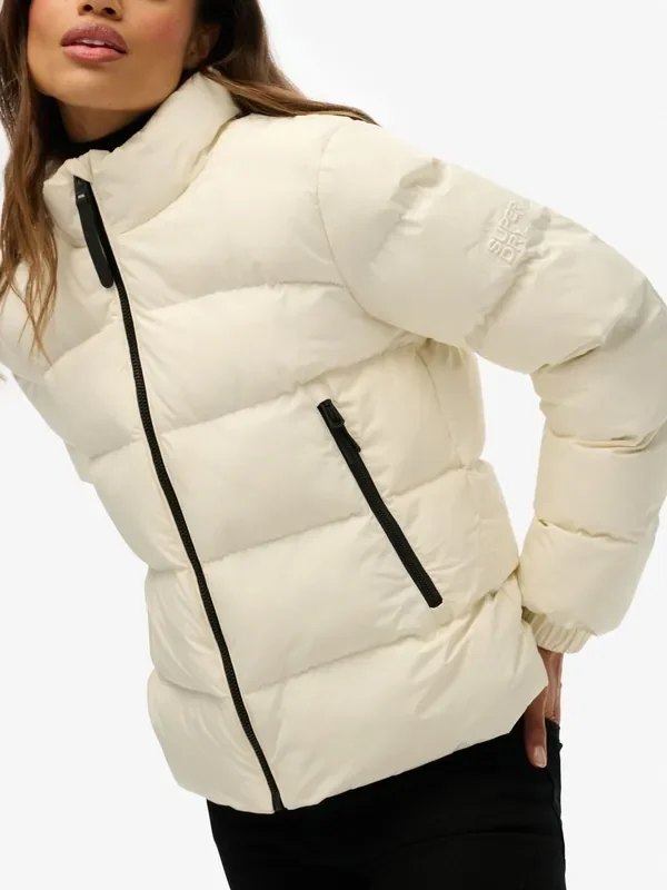 Superdry White Non Hooded Sports Puffer Jacket