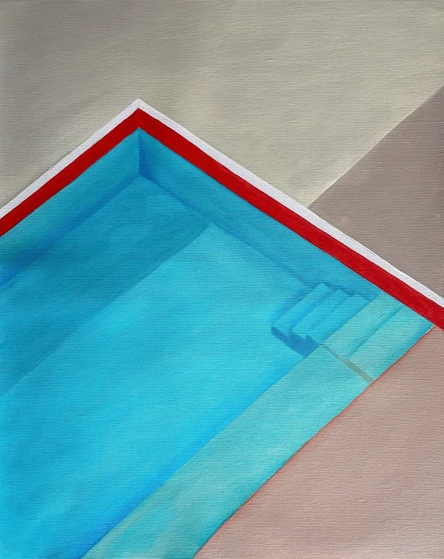 Swimming pool geometricSP3 Mixed-media painting by Elena Kurochko