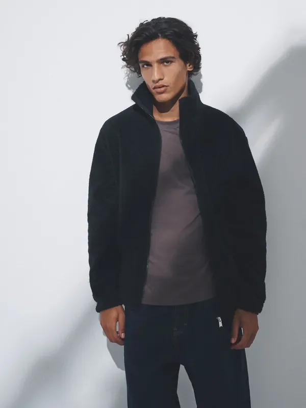 The Set Black 2 Pack Borg Gilet and Zip Up Fleeces