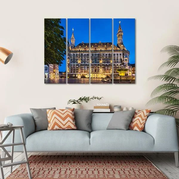Town Hall Of Aachen Canvas Wall Art