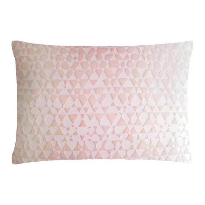 Triangles Velvet Pillow – Blush