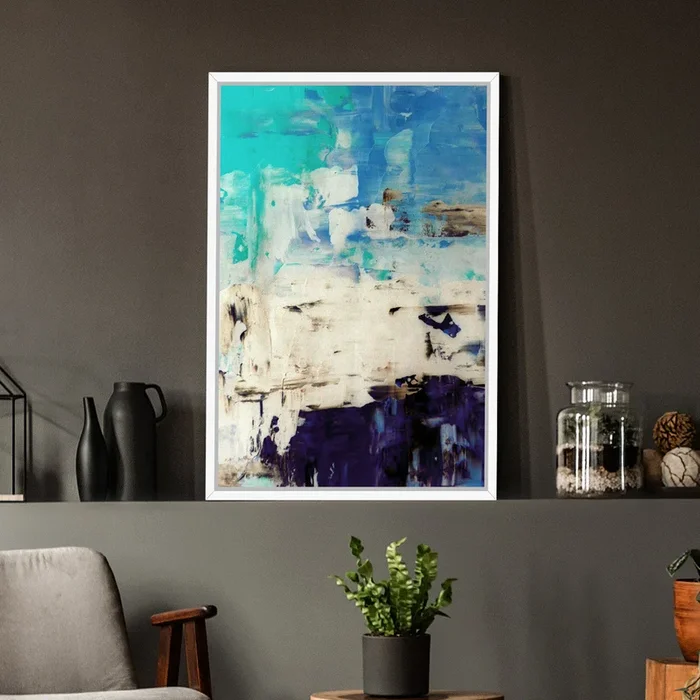 Tricolor Theme Multicolor Canvas Painting with Wooden Frame.Canvas Painting, Framed Canvas Art Print For living room.