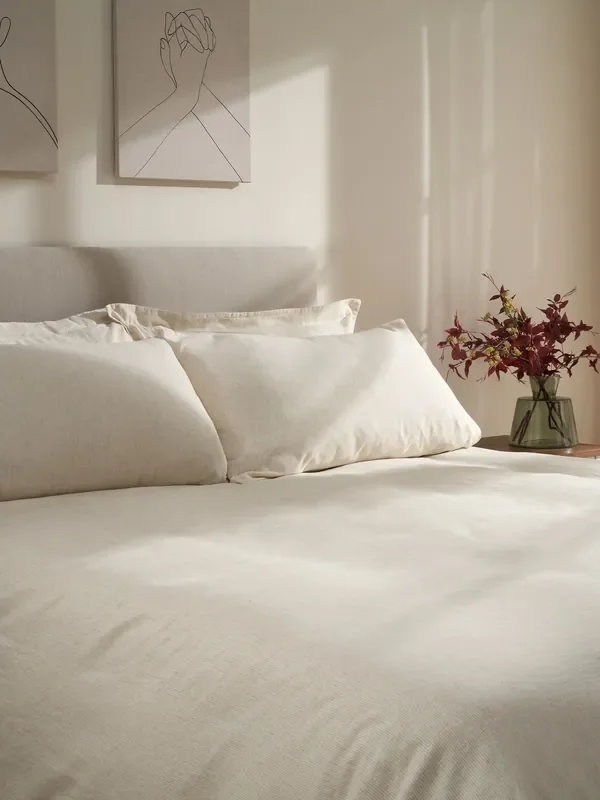 Truly Mushroom Stripe Linen Cotton Duvet Cover
