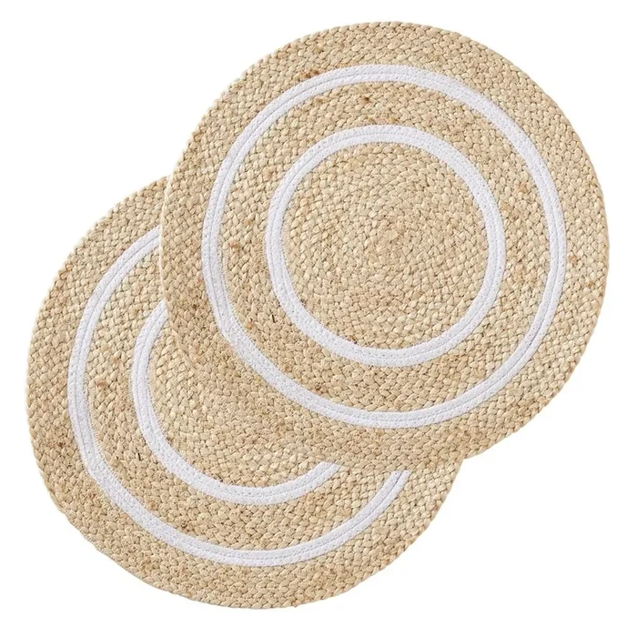 Tulum Natural & White Pack of 2 Placemats