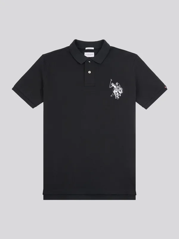 U.S. Polo Assn. Black Large Mens Player Pique Polo Shirt