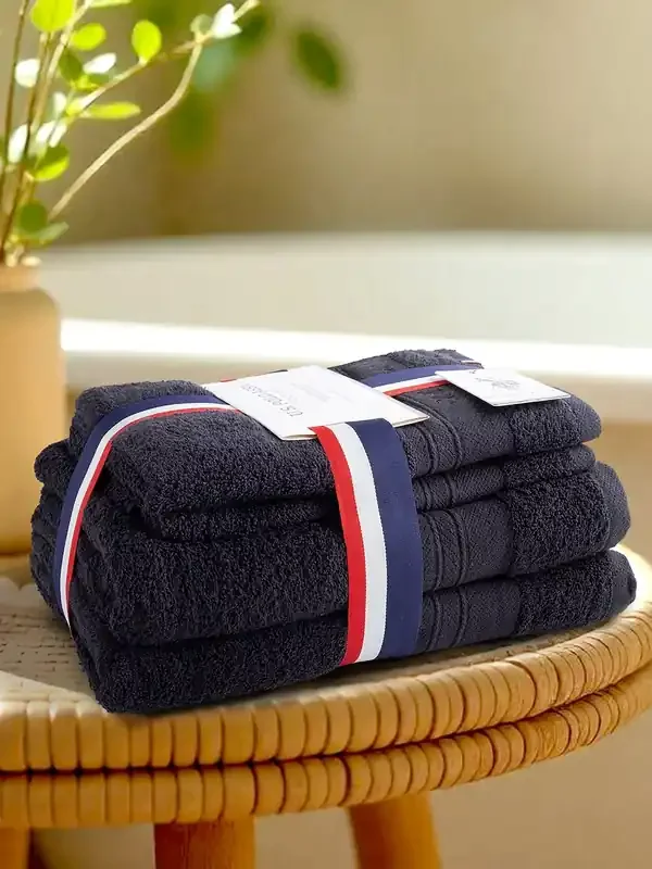 U.S. Polo Assn. Jet Black Super Soft Pure Cotton Towel Bale