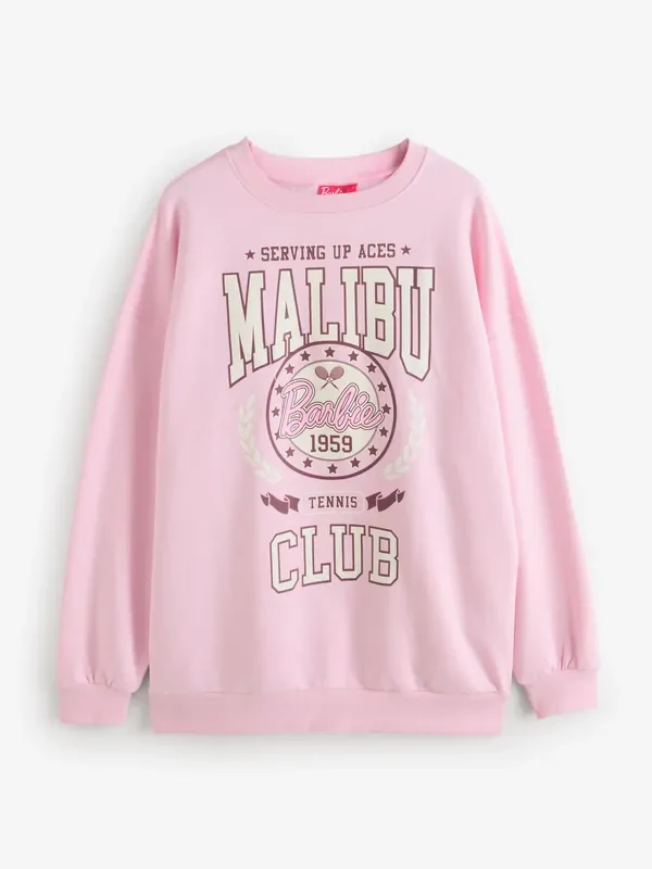 Vanilla Underground Pink Barbie Womens Malibu Club Sweatshirt