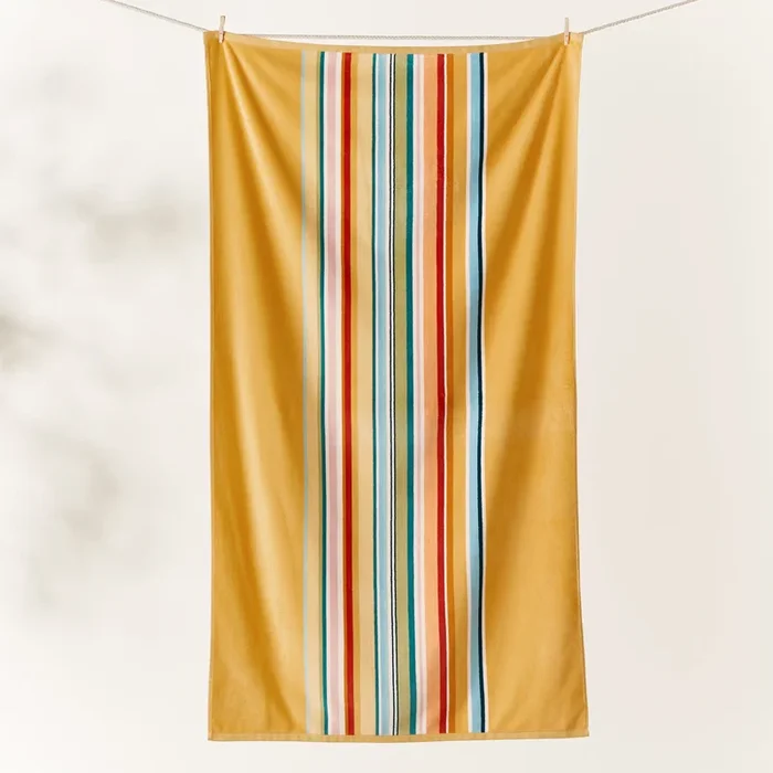 Velour 70’s Stripe Sunshine Beach Towel
