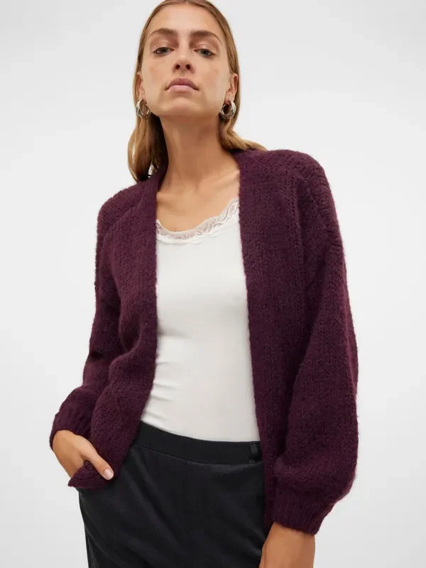 VERO MODA Red Long Sleeve Open Cardigan