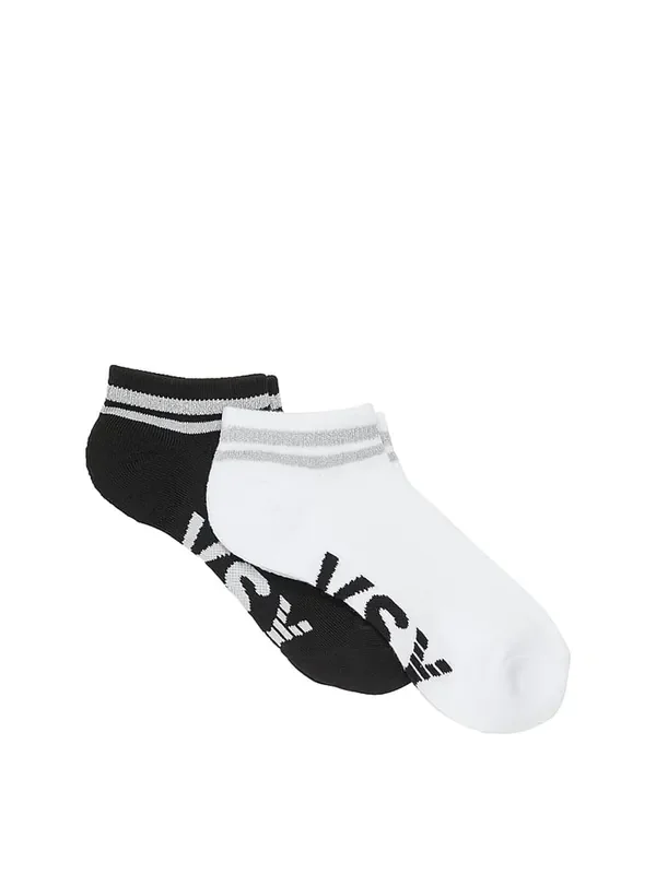 Victoria‘s Secret Black & Reflective White 2 Pack Ankle Socks