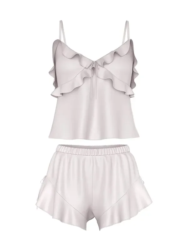 Victoria‘s Secret Grey Lilac Ruffled Cami Set