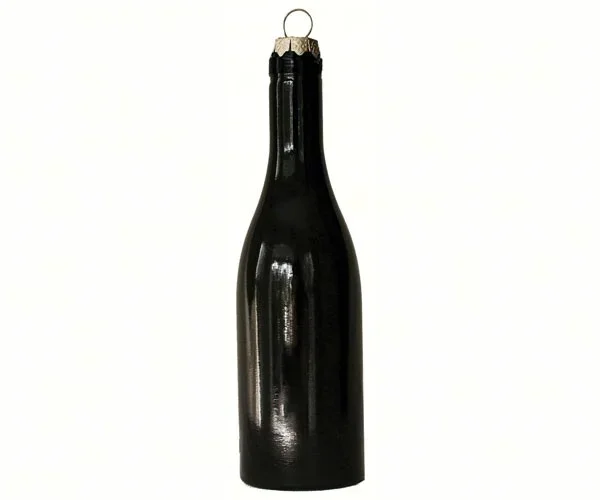 Viniature Name Drop Burgundy Bottle Ornament Gold Top